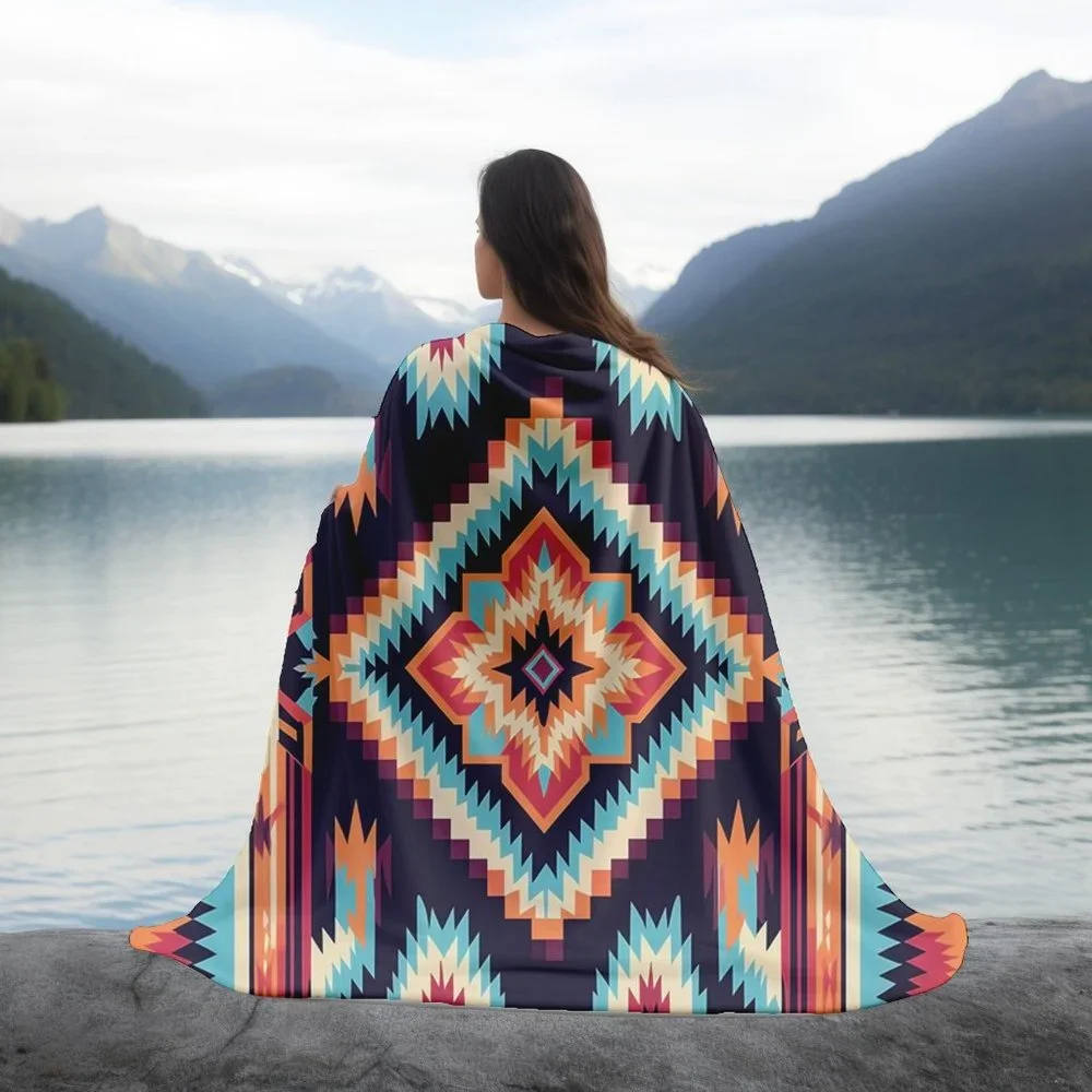 ✨ Ultra-Soft Native Sherpa Blanket | Southwestern Fleece Throw
